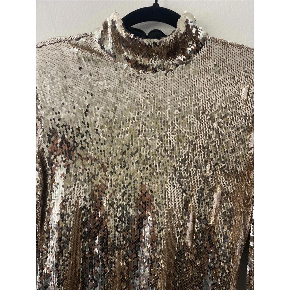 NWT Revolve Marit Mini Sequin Dress Champagne Silver L'Academie Party Holiday S - Picture 12 of 12